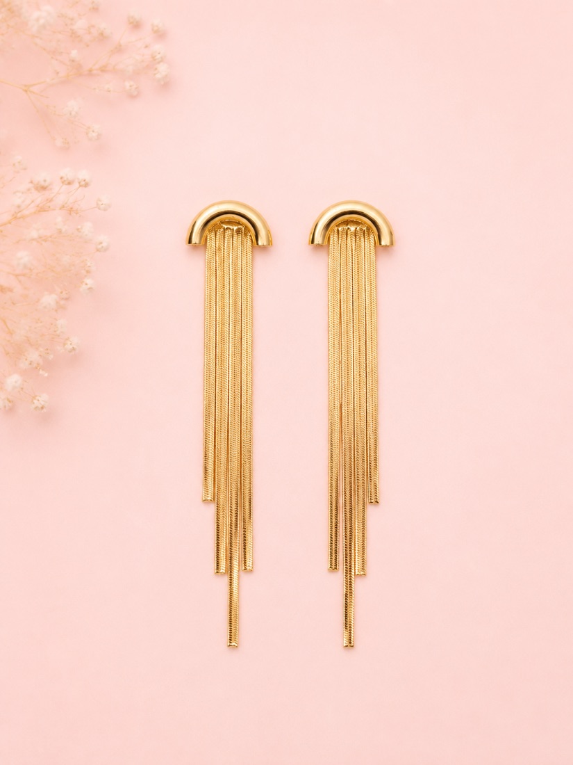 Aretes Cascada · Baño de oro 18k · antialérgico