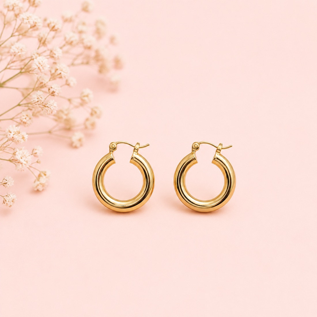 Aretes Aro Clásico · Baño de oro 18k · antialérgico