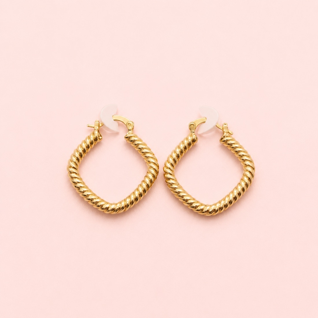 Aretes Cordón · Baño de oro 18k · antialérgico