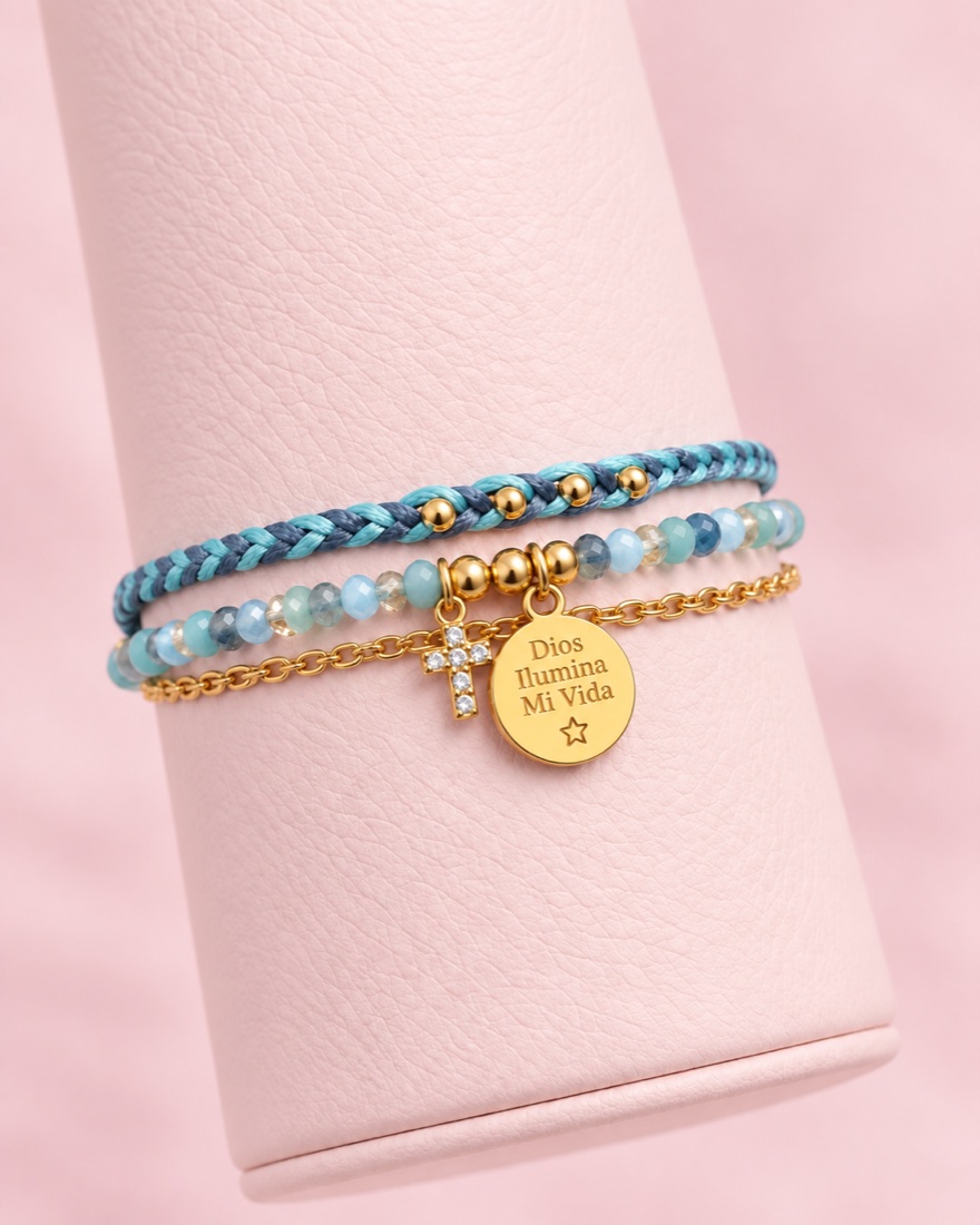 Pulsera Dios Ilumina Mi Vida · Hecho a mano