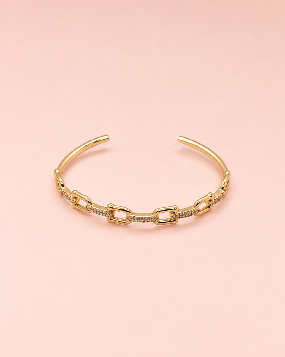 Brazalete Eslabones · Baño de oro 18k · antialérgico