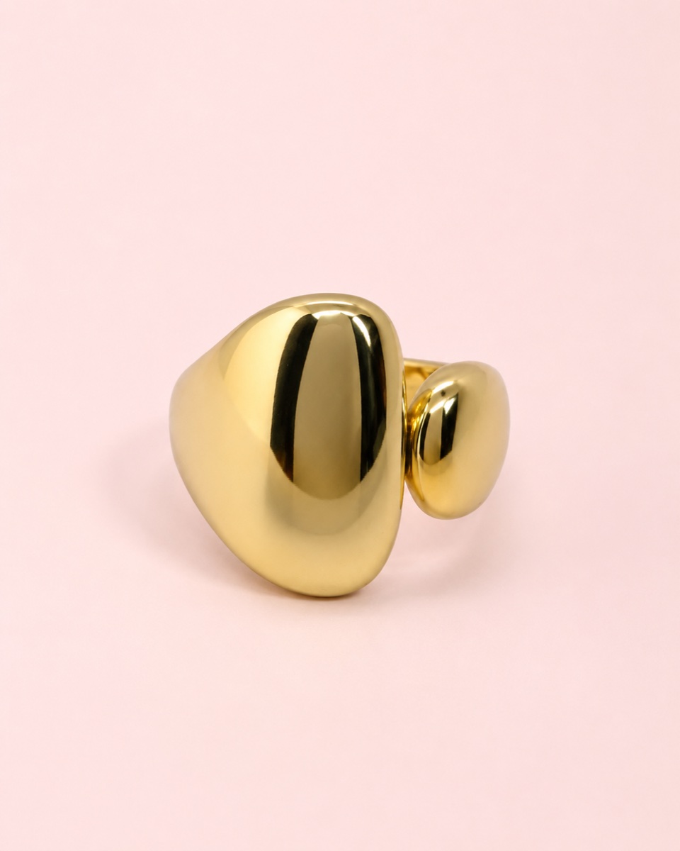 Anillo Guijarro · Baño de oro