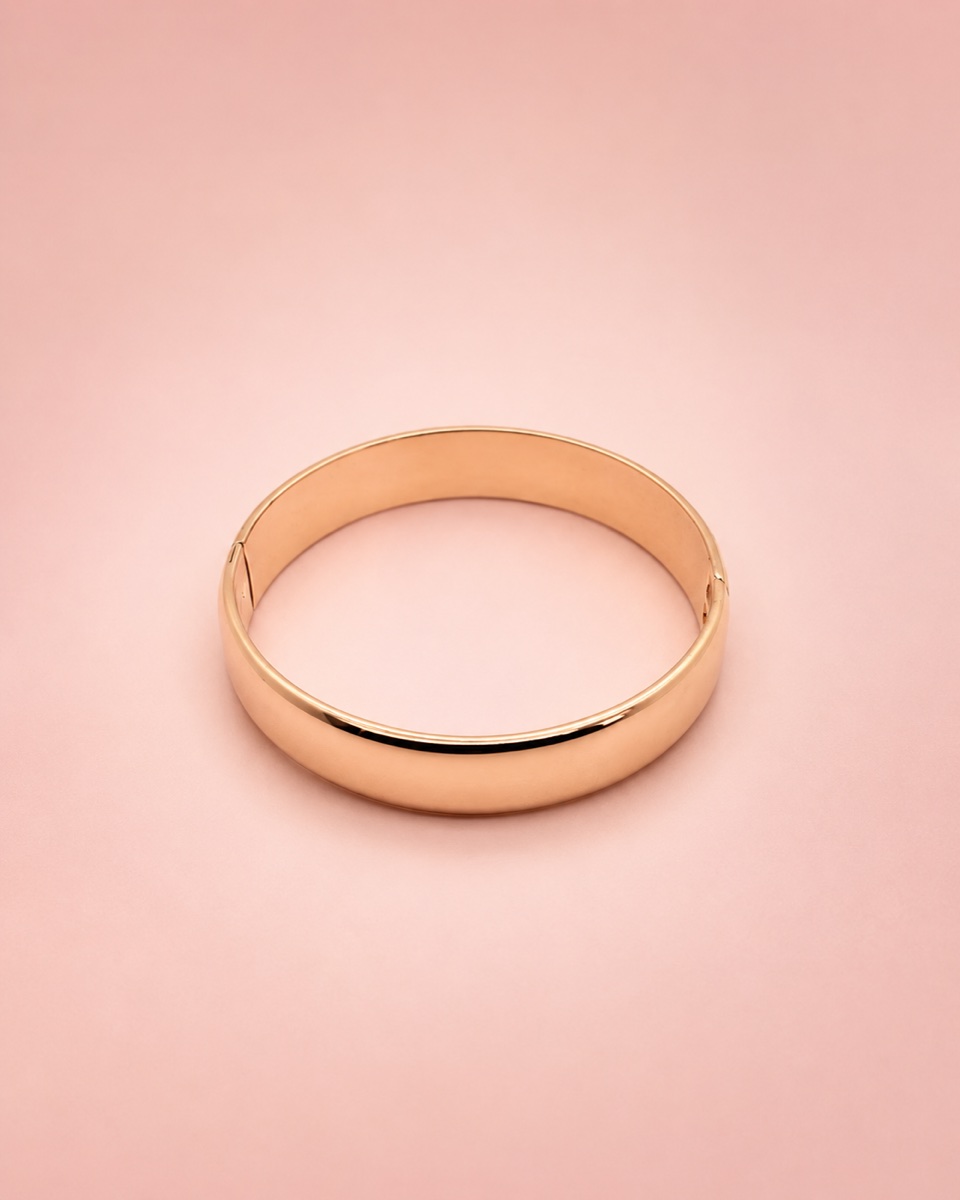 Brazalete Liso · Baño de oro rosa