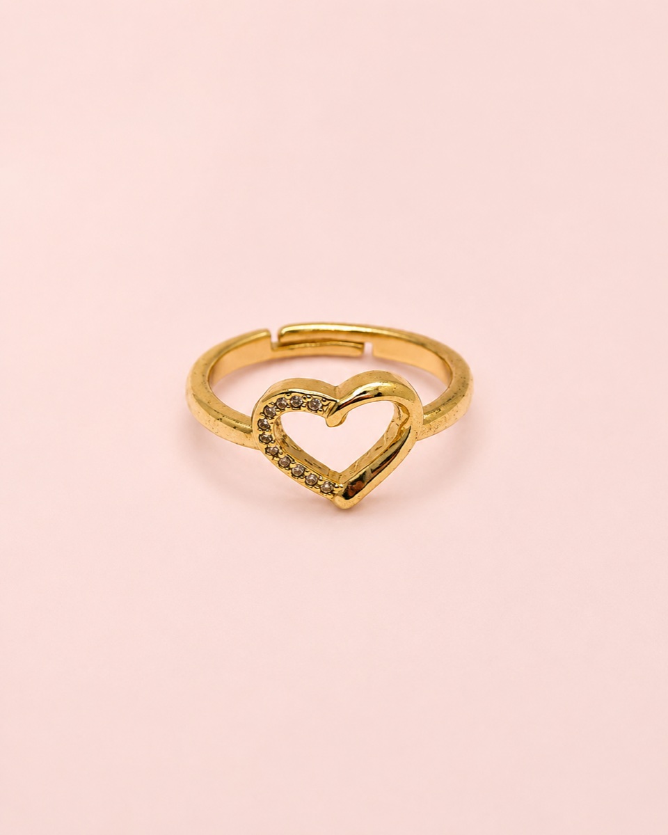 Anillo Corazón · Baño de oro