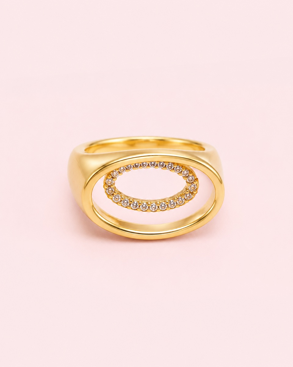 Anillo Halo · Baño de oro