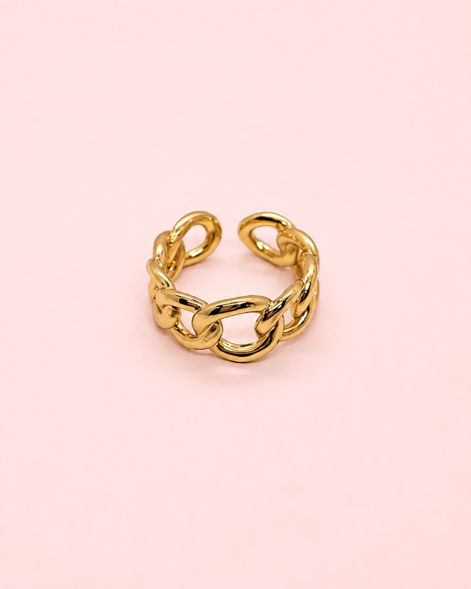Anillo Eslabón · Baño de oro