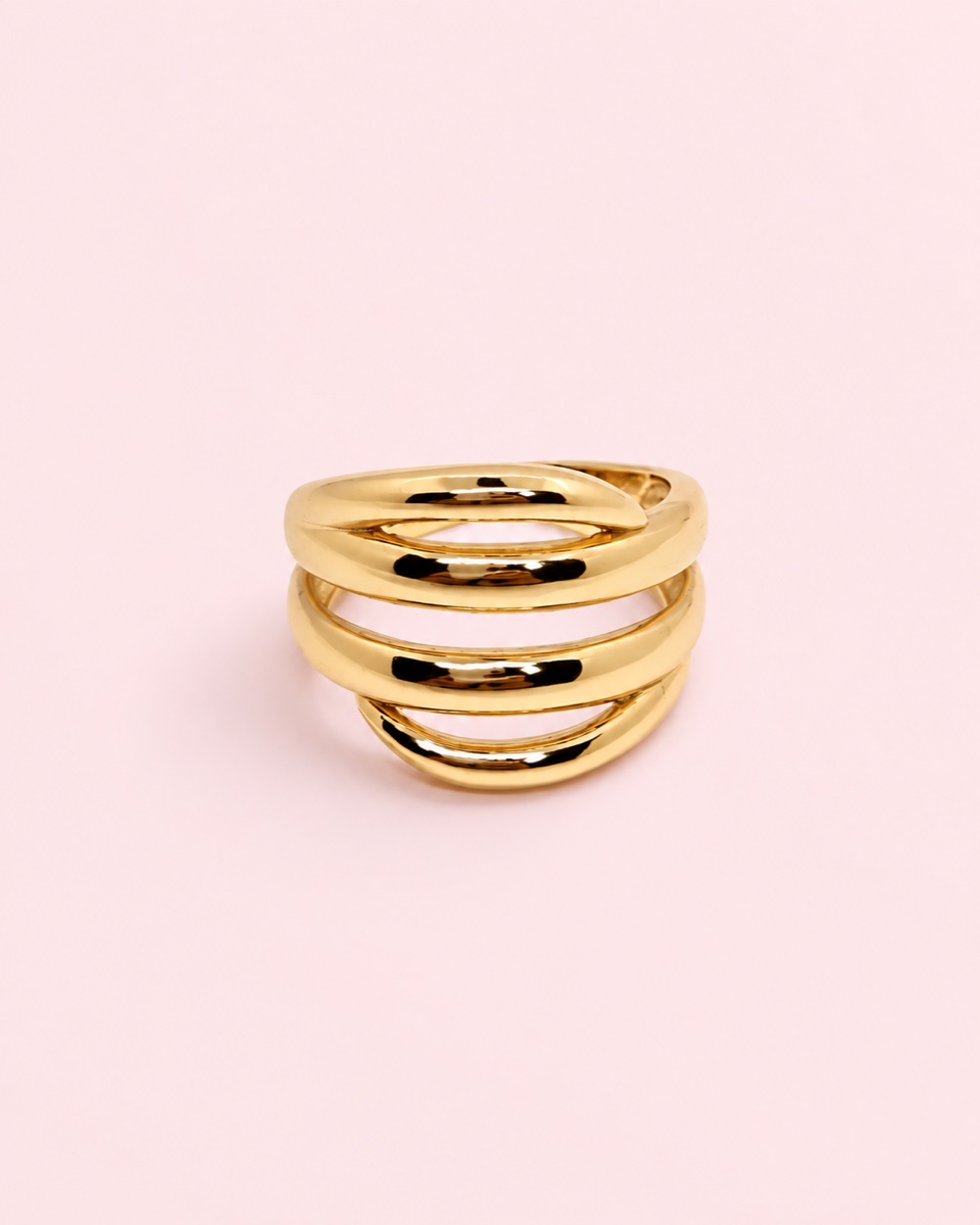 Anillo Trío · Baño de oro