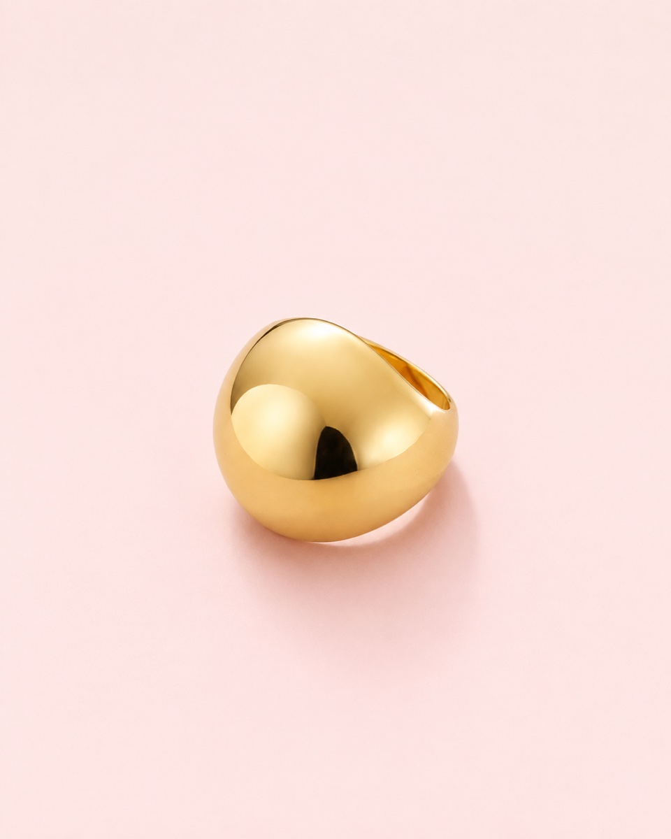 Anillo Domo · Baño de oro