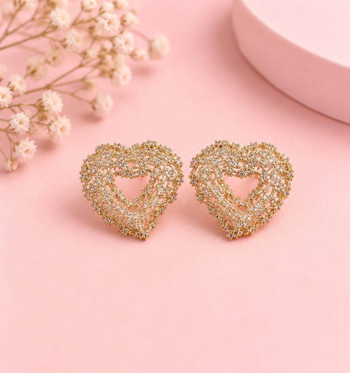 Aretes Cœur Doré · Cobre enchapado en oro de 18k