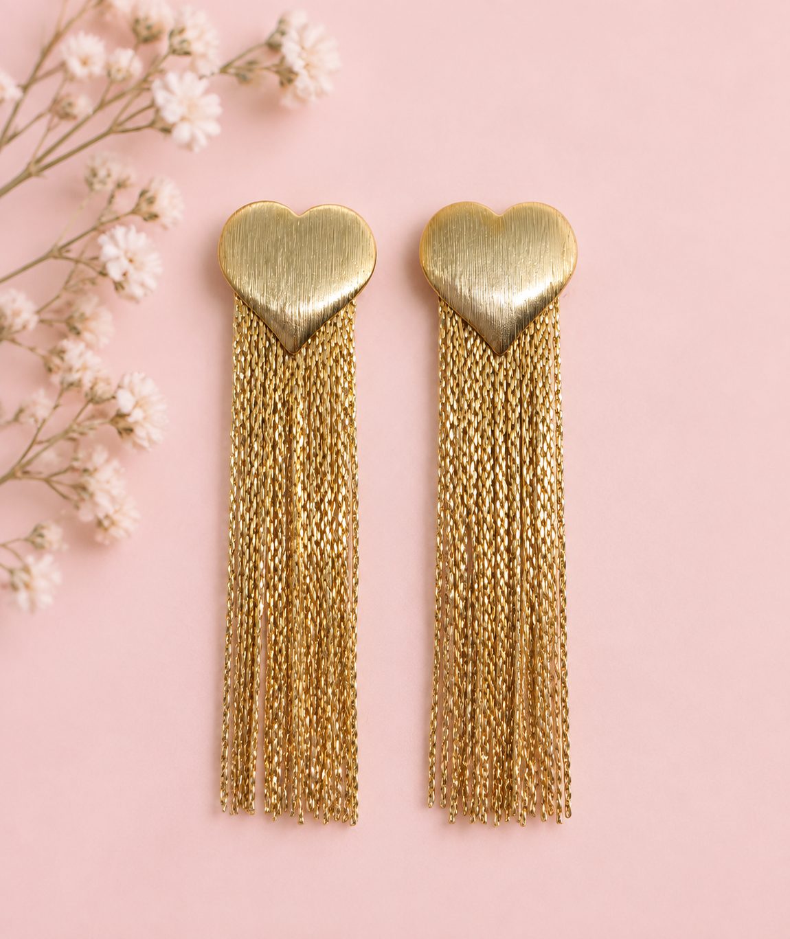 Aretes Corazón Cascade  · Cobre enchapado en oro de 18k 