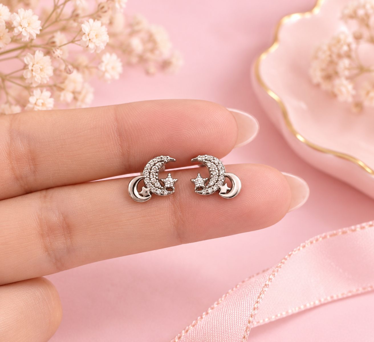 Aretes Luna Estelar · Plata 925 · VALPAU
