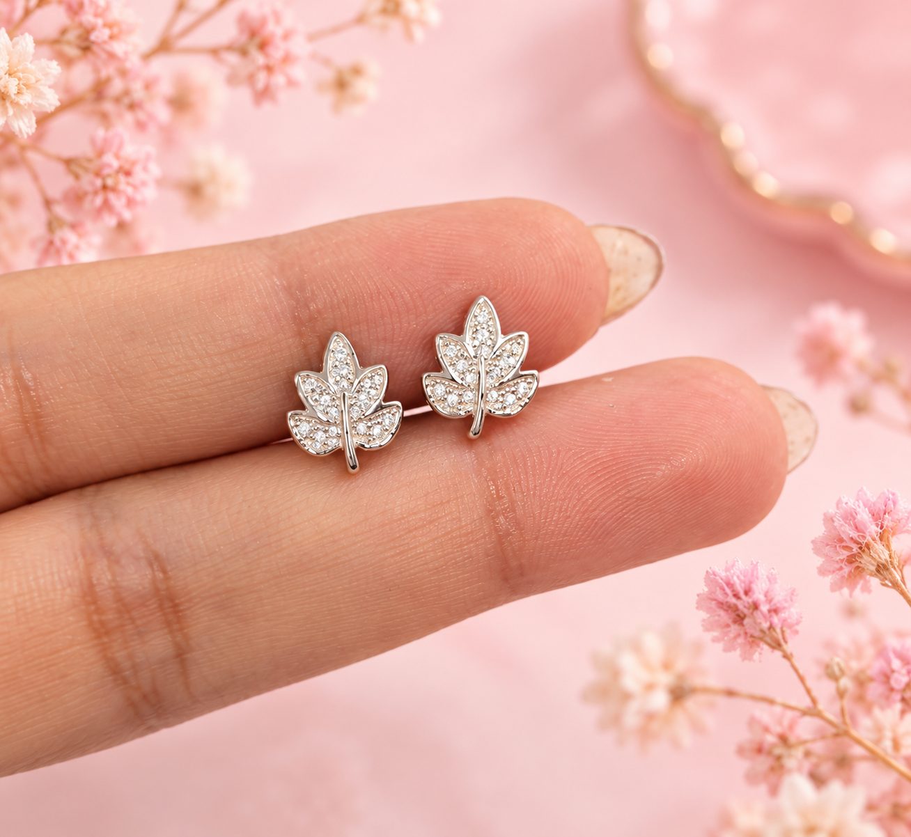 Aretes Hoja Brillante · Plata 925 · VALPAU